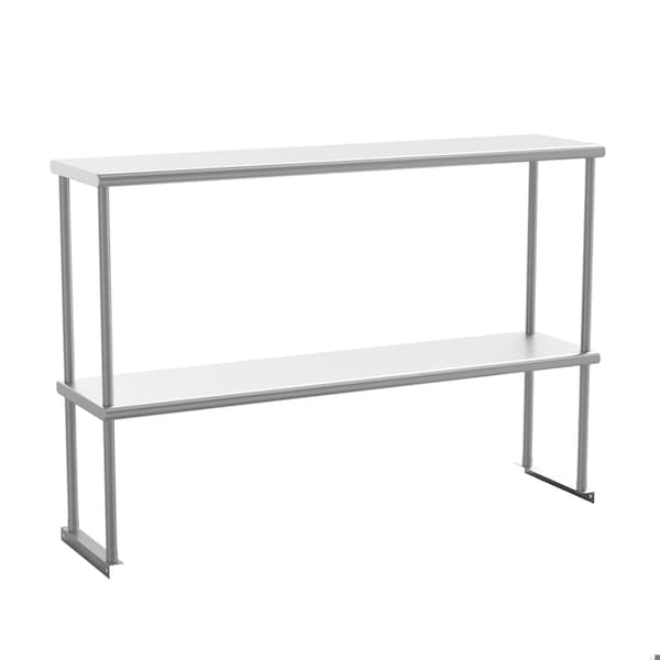 Flash Furniture Reese 430 Stainless Steel 18 Gauge NSF Certified 48-in x 12-in Metal Kitchen Double Overshelf NH-OSD-1248-GG - main